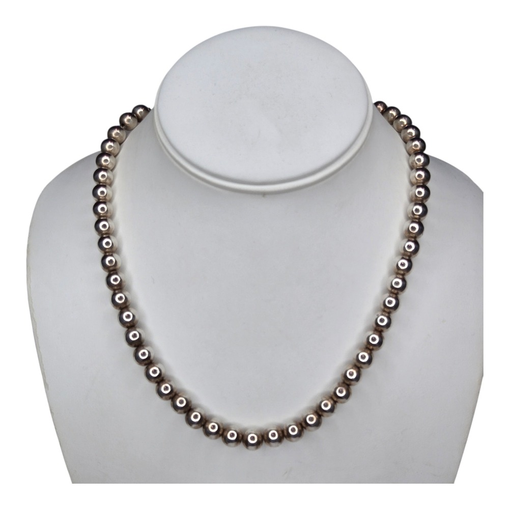 Dyadema Necklace Sterling Silver 925 18in Italian Bead Ball Chain 16.8 grams